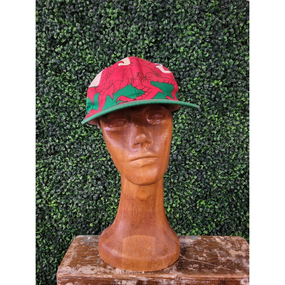vtg 90s CYMRU DRAGON WELSH Hat // fantasy cap snapback dnd mystic dnd animal